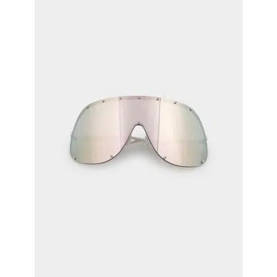 Pre-owned Rick Owens Shield Sunglasses In White