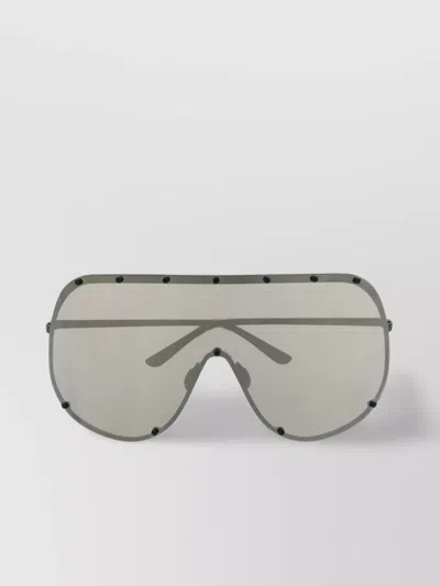 Rick Owens Shield Sunglasses With Stainless Steel Frame