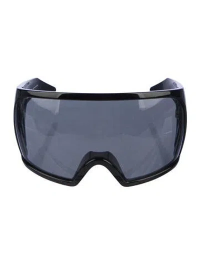 Pre-owned Rick Owens Shield Tinted Sunglasses In Black