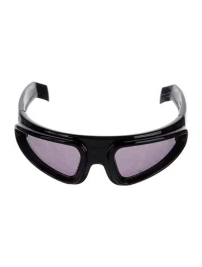 Pre-owned Rick Owens Shield Tinted Sunglasses In Black