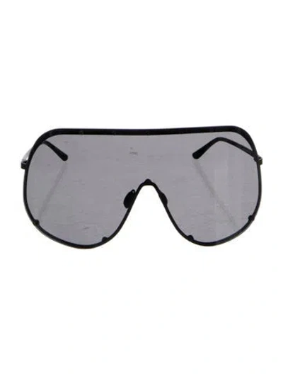 Pre-owned Rick Owens Shield Tinted Sunglasses In Black