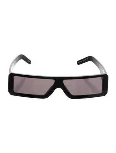 Pre-owned Rick Owens Shield Tinted Sunglasses In Black