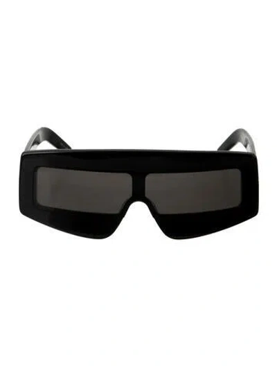 Pre-owned Rick Owens Shield Tinted Sunglasses In Black