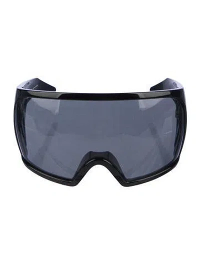 Pre-owned Rick Owens Shield Tinted Sunglasses In Black