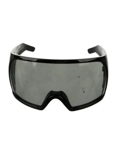 Pre-owned Rick Owens Shield Tinted Sunglasses In Black