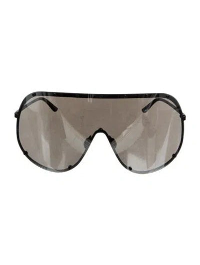 Pre-owned Rick Owens Shield Tinted Sunglasses In Black