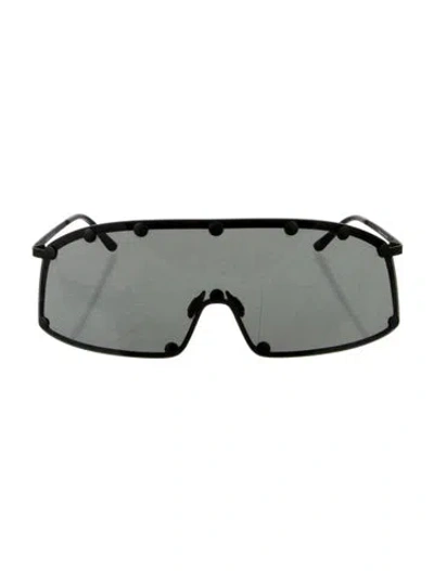 Pre-owned Rick Owens Shielding Shield Sunglasses In Black