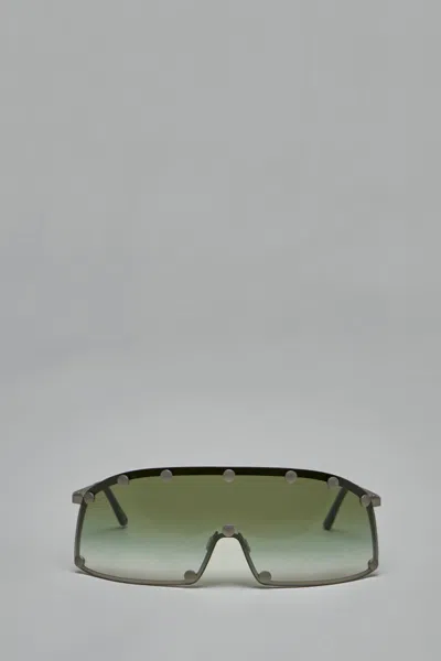 Rick Owens Shielding Sunglasses In Green