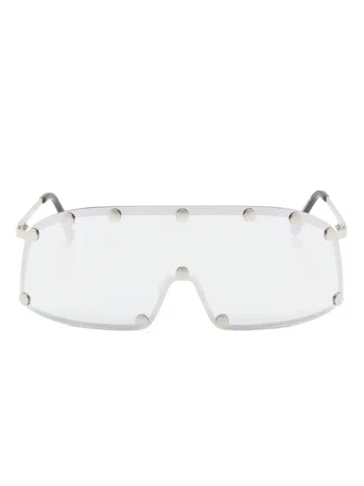 Rick Owens Shielding Sunglasses In Silver