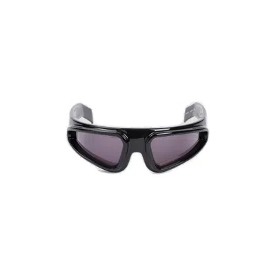 Rick Owens Shiny Ryder Sunglasses In Black