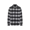 Rick Owens Checked Pattern Long Sleeve Outer Shirt In Gray