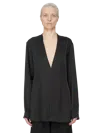 Rick Owens Solid Colour Shirts In Black