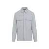 Rick Owens Work Shirt With Double Stitching And Flap Pockets In Blue