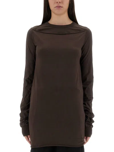 Rick Owens Shirt "concordians Slashed Level Ls T" In Black