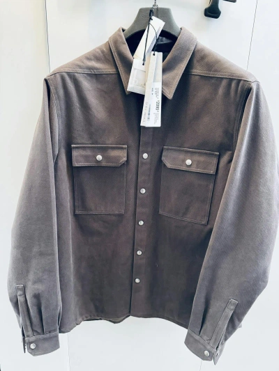 Pre-owned Rick Owens Shirt Jacket - Strobe - Padded And Lined In Grey