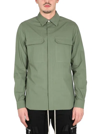 Rick Owens Shirt With Pockets In Green