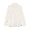 Rick Owens Off-white Hollywood Outershirt Leather Overshirt In Beige