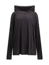 Rick Owens Long Hooded T-shirt In Multi