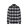 Rick Owens Checked Pattern Long Sleeve Outer Shirt In Black