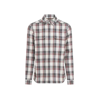 Rick Owens Long Sleeve Shirt Button Down Collar Pockets In Gray