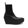 Rick Owens Black Concordians Sliver Platform Beatle Chelsea Boots