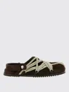 Rick Owens Strap Mule Crisscross Rubber Suede Sandals In Brown