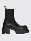 Rick Owens Womens Black Beatle Bogun Leather Heeled Boots In Black