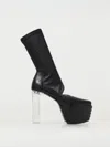 Rick Owens Minimal Gril Stretch High Heels Ankle Boots In Black Leather In Schwarz
