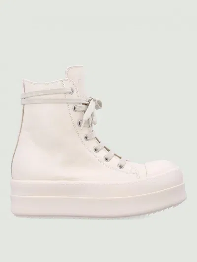 Rick Owens High-top Platform Sneakers Metal Eyelets In White
