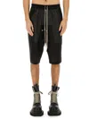 Rick Owens Drawstring Knee Length Shorts With Button Detailing