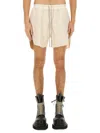 Rick Owens Frayed Hem Cotton Canvas Runway Boxers In Ivory