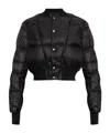 Rick Owens Mens Geometric-quilt Regular-fit Shell-down Flight Bomber Jacket Black In Black