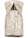 Rick Owens Mini Dress With Cut-out Detailing And Metallic Finish