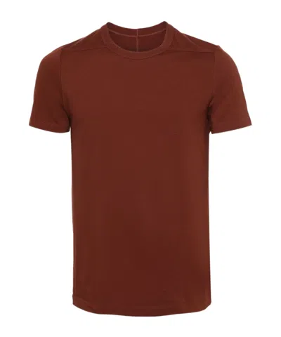 Rick Owens Short Level T Organic Cotton T-shirt In Brown
