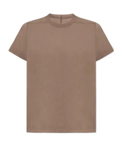 Rick Owens Short Level T Organic Cotton T-shirt In Brown