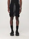 Rick Owens Bermuda Shorts With Back Pockets And Elastic Waistband In Black