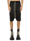 Rick Owens Drawstring Knee Length Shorts With Button Detailing