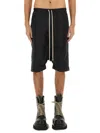 Rick Owens Drawstring Pods Sweat Short In Black