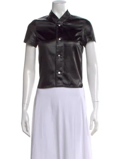 Pre-owned Rick Owens Short Sleeve Button-up Top In Black
