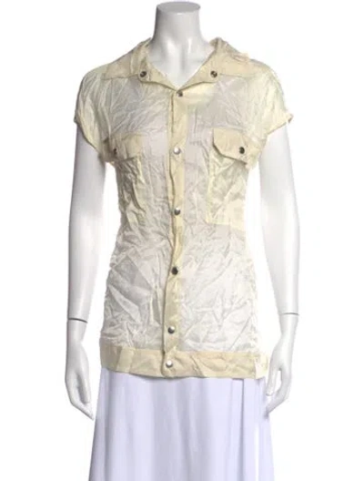 Pre-owned Rick Owens Short Sleeve Button-up Top In Neutral