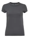 Rick Owens Short-sleeve Cotton Top In Gray