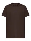 Rick Owens Mens Dark Dust Short Level Crewneck Cotton T-shirt In Brown