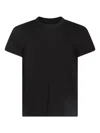 Rick Owens Ribbed Crew-neck Cotton T-shirt With Short Sleeves In Black