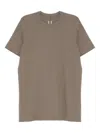 Rick Owens Rust Brown Crew Neck T-shirt With Straight Hem In Gray
