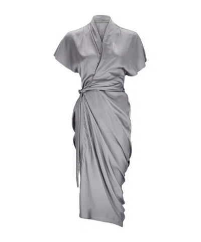 Rick Owens Short Sleeve Dress In Gray