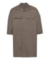 Rick Owens Strap-detail Shirt With Classic Collar For Men In Brown