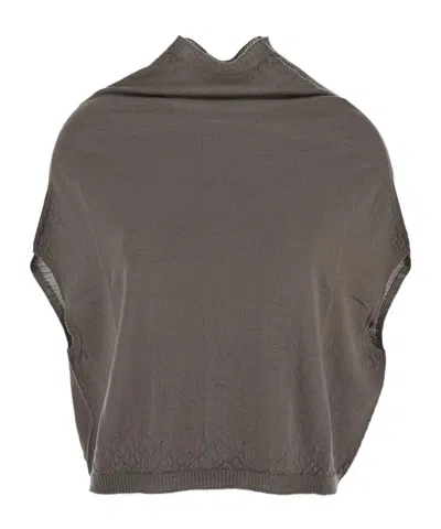 Rick Owens Short Sleeve Sweater In Grey