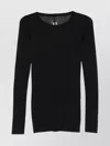 Rick Owens Short Sleeve Top Round Neck In Black