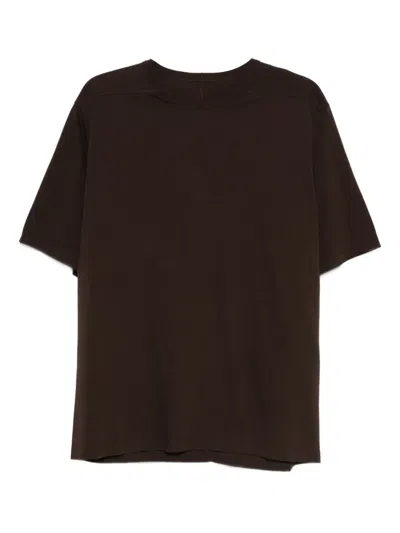 Rick Owens Short-sleeved Organic-cotton T-shirt In Brown