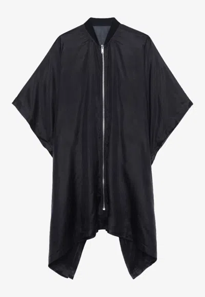 RICK OWENS SHORT-SLEEVED SILK COAT